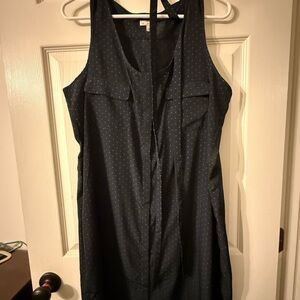 GAP Dark Blue Dress with Green Polka Dots